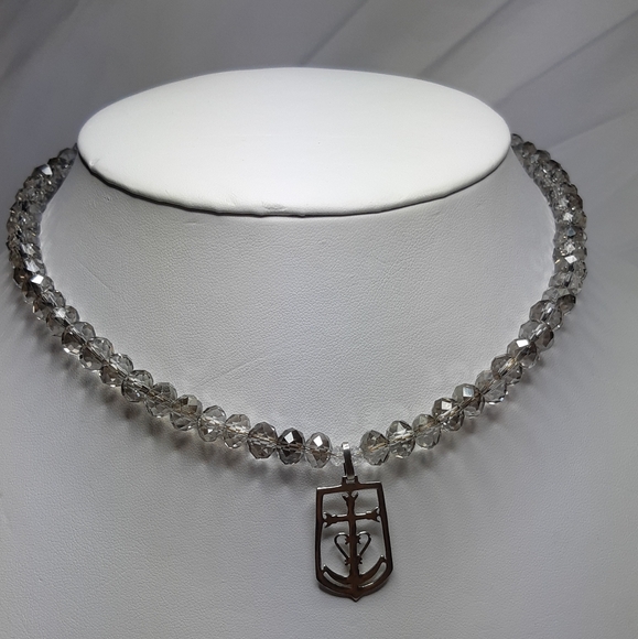 Silver Aurora Borealis Christian Necklace - Picture 7 of 7